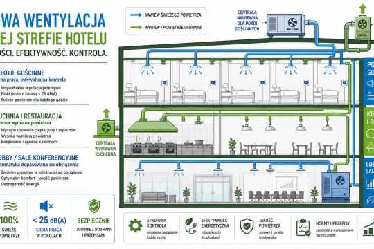 Strefowanie wentylacji w hotelu – pokoje, gastronomia, część wspólna