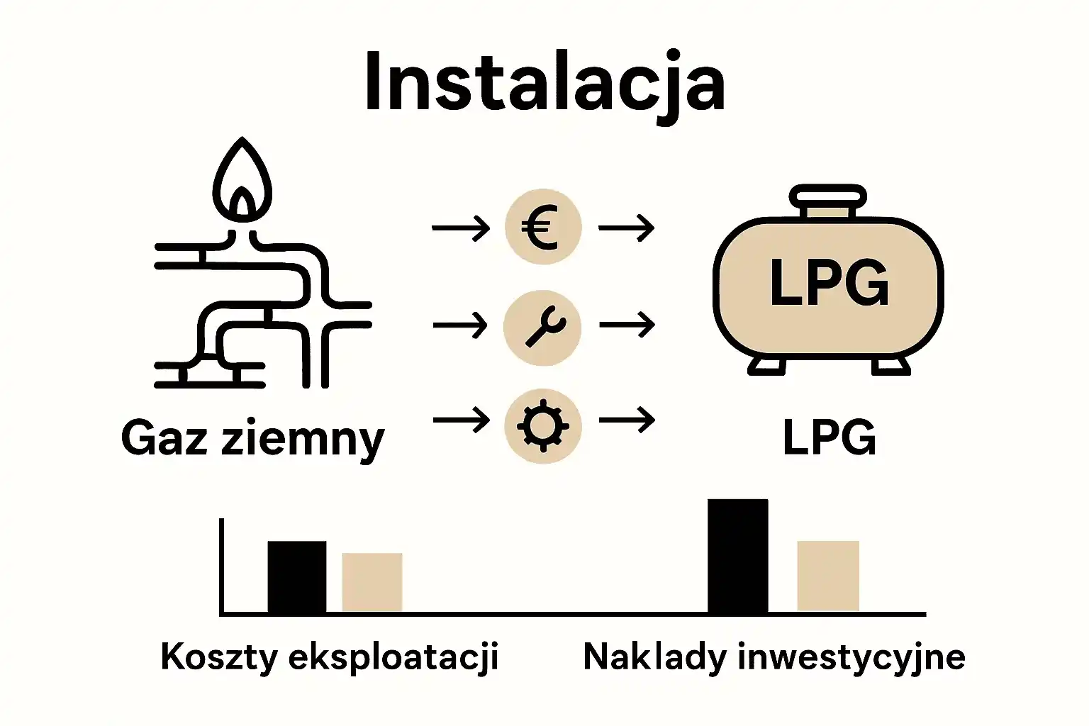 Porównanie instalacji gazu ziemnego i LPG – infografika