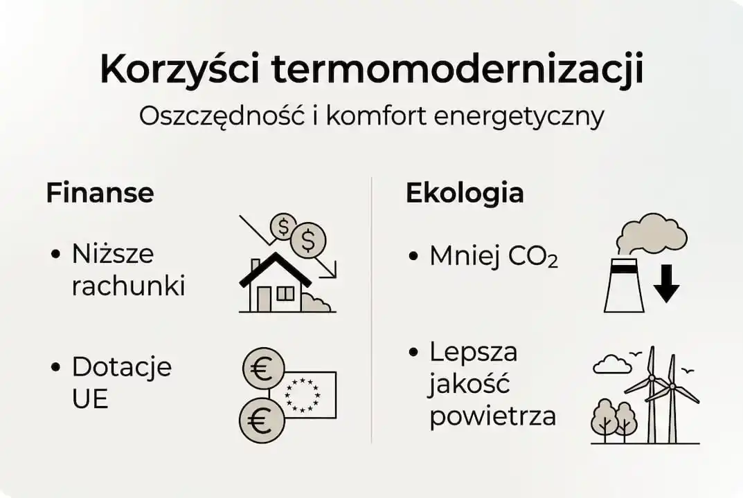 Infografika: Dlaczego warto przeprowadzić termomodernizację budynku?