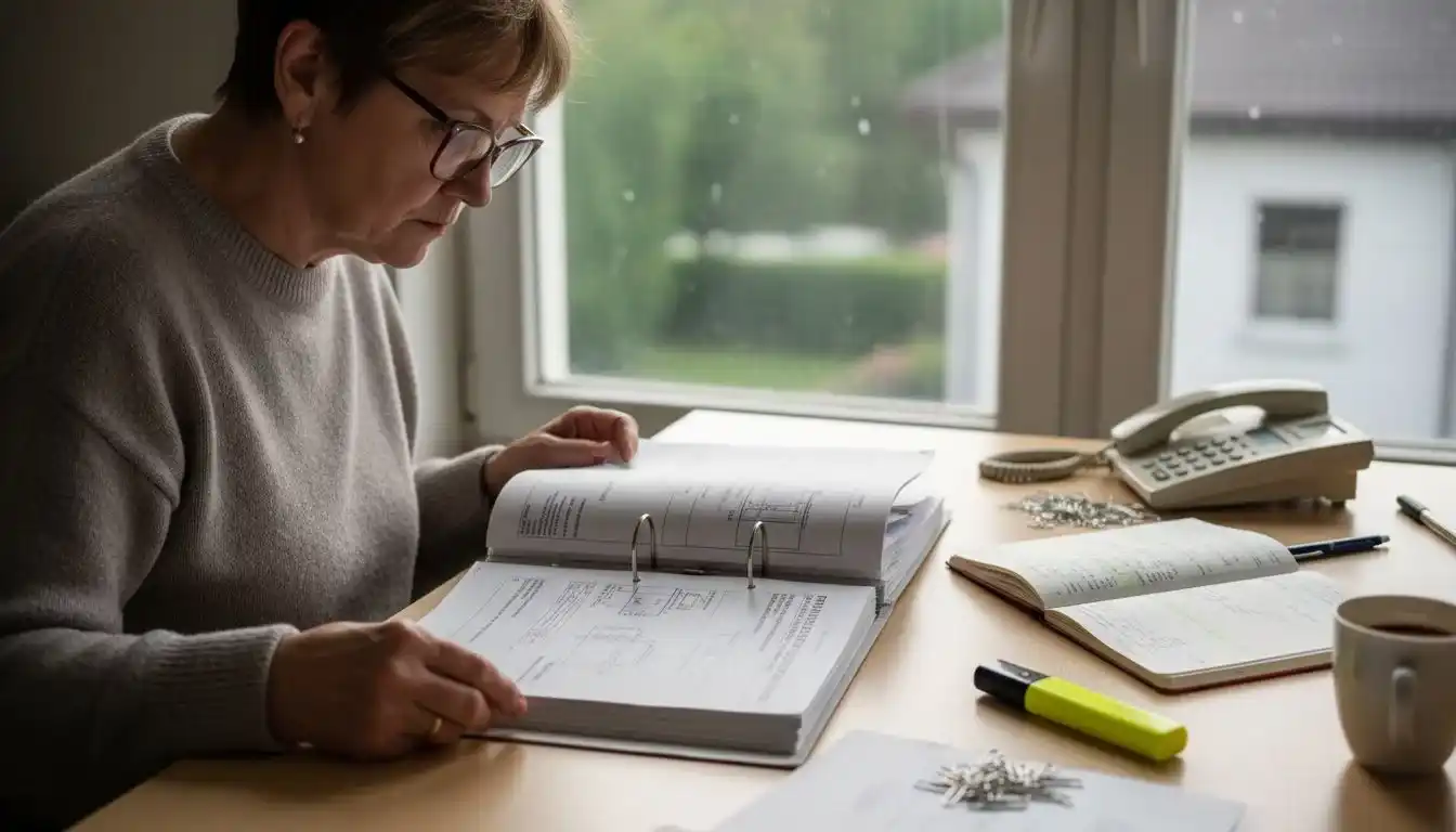 Projektantka analizuje dokumentację dotyczącą przyłącza.