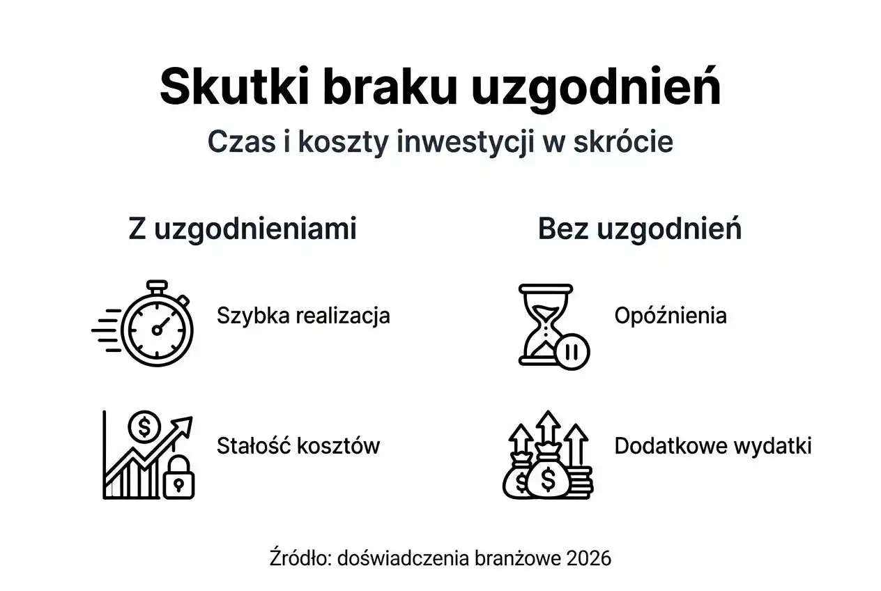 Infografika: konsekwencje braku ustaleń na etapie projektowania